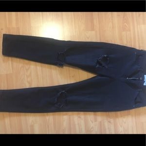 Ripped black high rise top shop jeans
